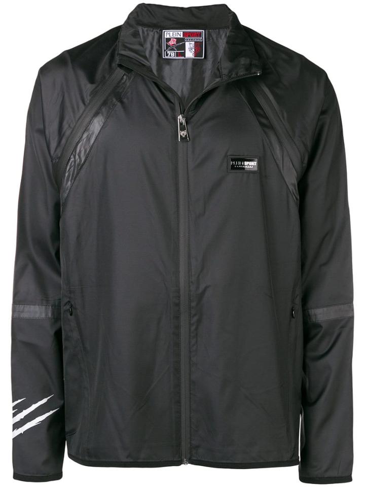 Plein Sport Logo Plaque Zip Up Jacket - Black