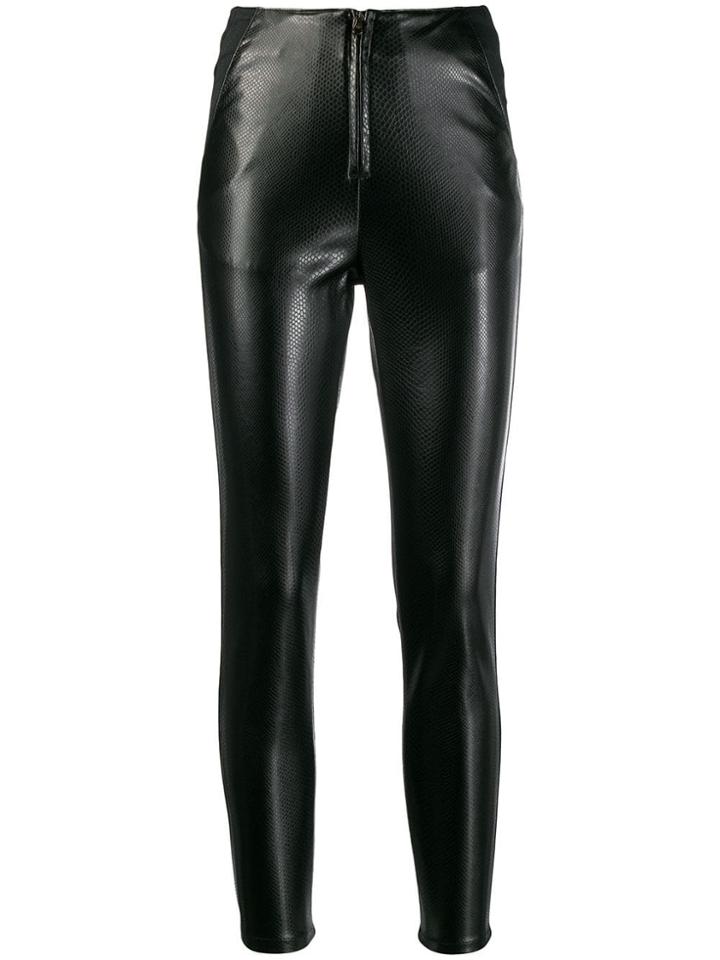 Patrizia Pepe Panelled Zip Front Skinny Trousers - Black
