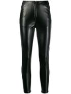 Patrizia Pepe Panelled Zip Front Skinny Trousers - Black