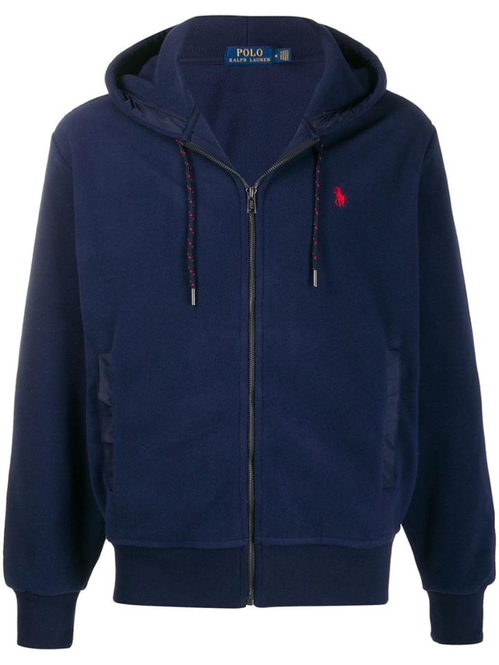 Polo Ralph Lauren Embroidered Logo Zip-up Hoodie - Blue