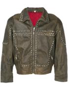 A.n.g.e.l.o. Vintage Cult 1980's Studded Biker Jacket - Brown