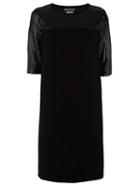 Boutique Moschino Sequin Embellished Panel Dress, Women's, Size: 44, Black, Polyester/acetate