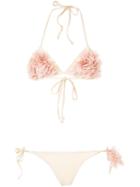 La Reveche Shayna Floral Applique Bikini - Neutrals