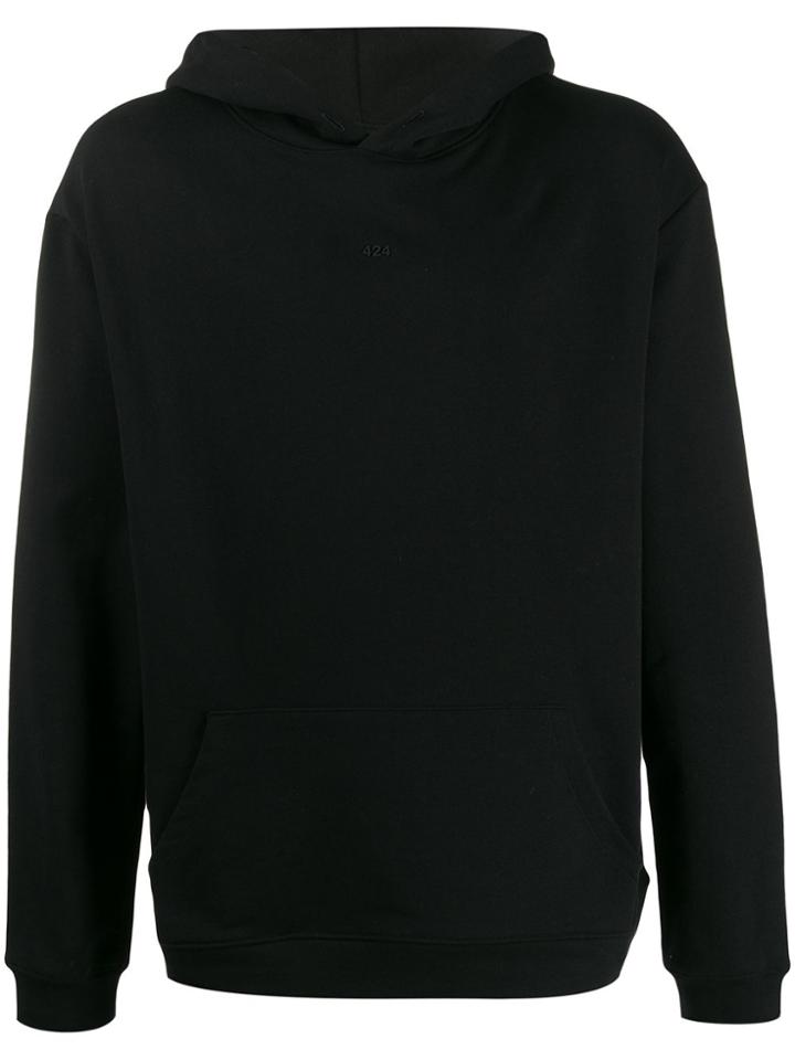 424 Logo Print Hoodie - Black