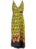 Prada Sleeveless Banana Flame Print Dress - Yellow & Orange