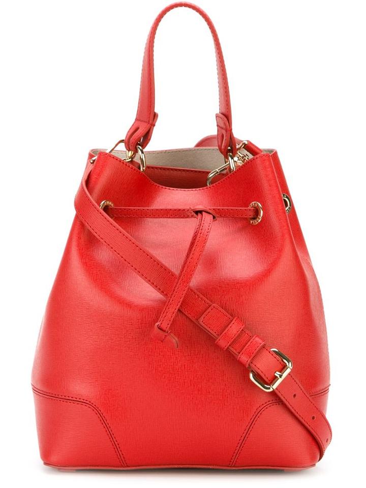 Furla Stacy Shoulder Bag, Women's, Red, Calf Leather