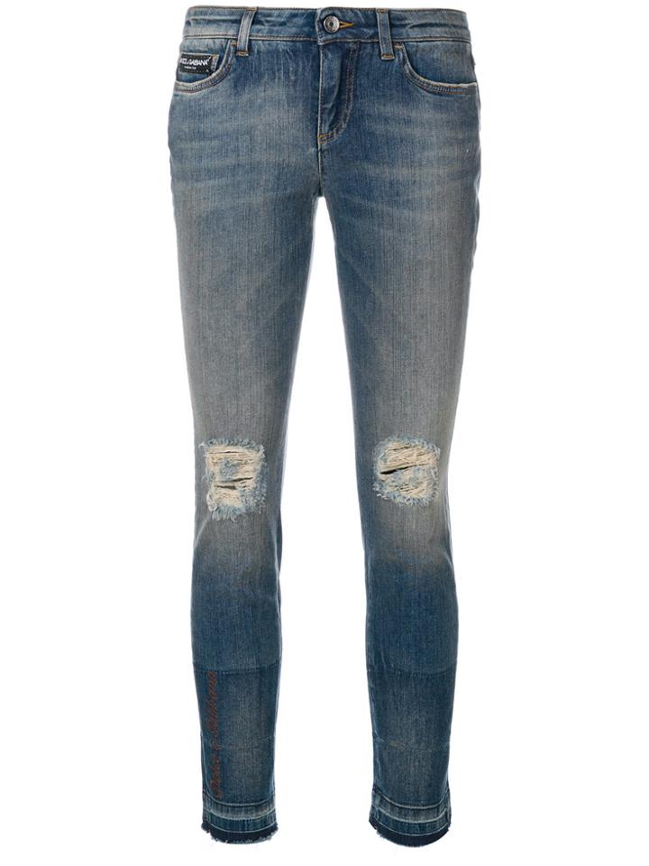 Dolce & Gabbana Ripped Skinny Jeans - Blue
