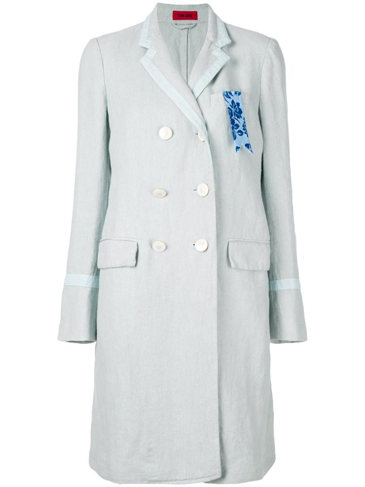 The Gigi Vintage Style Buttoned Coat - Blue