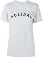 Holiday Logo Print T-shirt, Women's, Size: Medium, Grey, Cotton