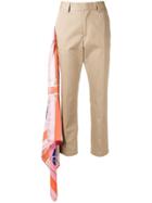 Msgm Scarf Detail Trousers - Neutrals