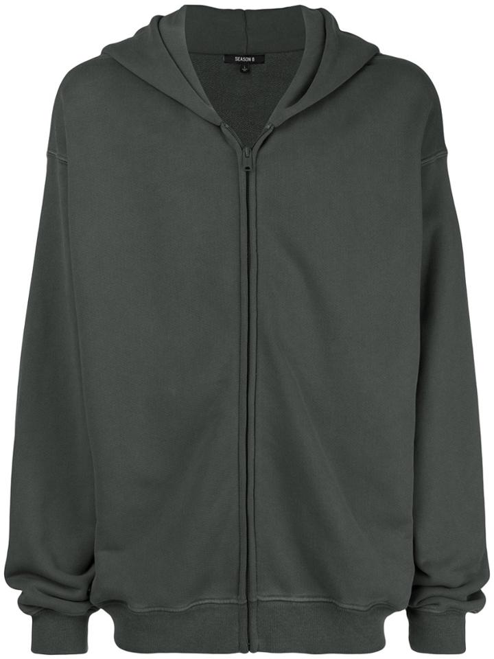 Yeezy Oversized Zip Front Hoodie - Green