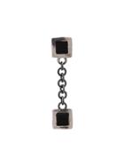 Guidi Square Charm Earring - Silver