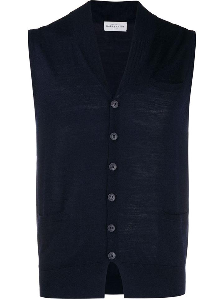 Ballantyne Sleeveless Knitted Vest - Blue