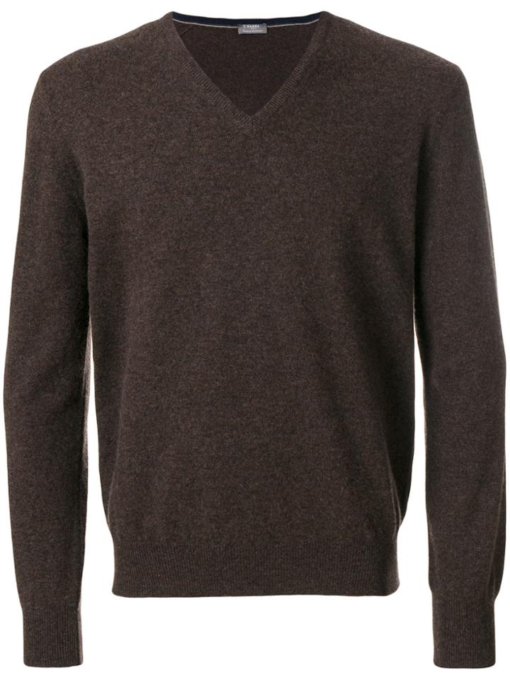 Barba Cashmere Knitted Sweater - Brown