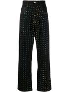 Koché Flared Jeans With Embellishments - Black