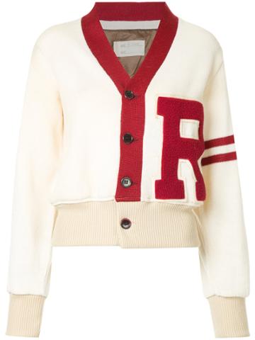 77circa Contrast Embroidery Cardigan - White