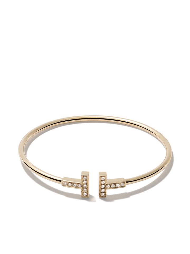 Tiffany & Co 18kt Yellow Gold Tiffany T Wire Diamond Cuff - Metallic