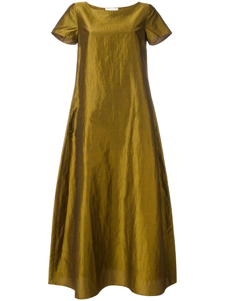 Max Mara A-line Maxi Dress, Size: 42, Green, Silk/linen/flax/viscose