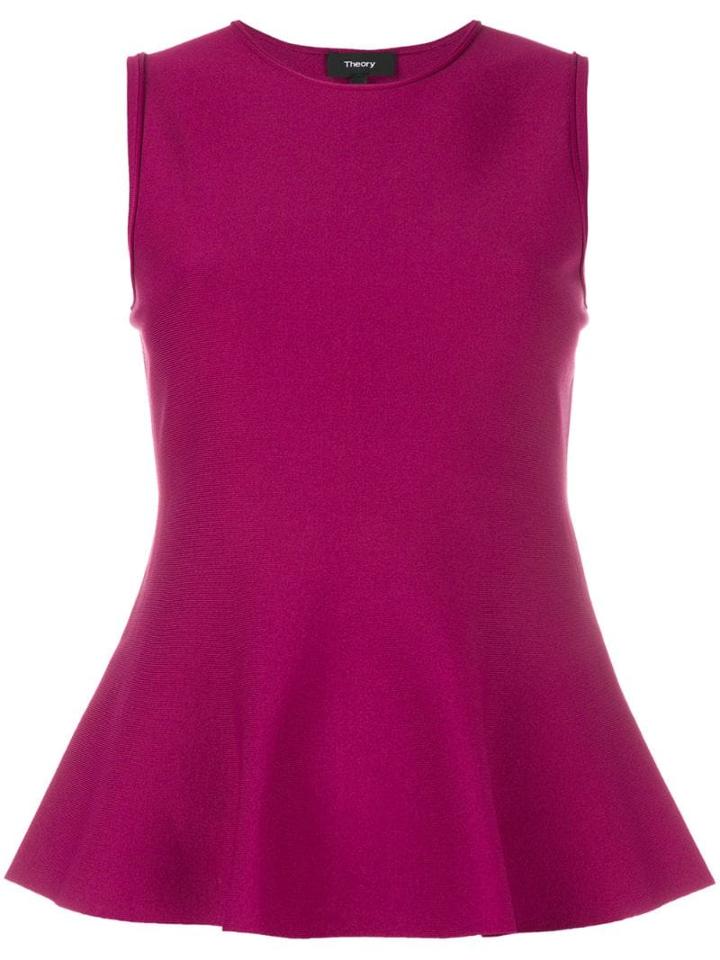 Theory Peplum Sleeveless Top - Pink