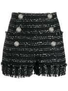 Balmain Tweed Double-breasted Shorts - Black