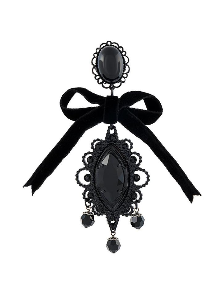 Dsquared2 Ribbon Draped Brooch, Women's, Black