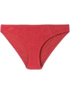 Ganni Towelled Bikini Bottoms - Red