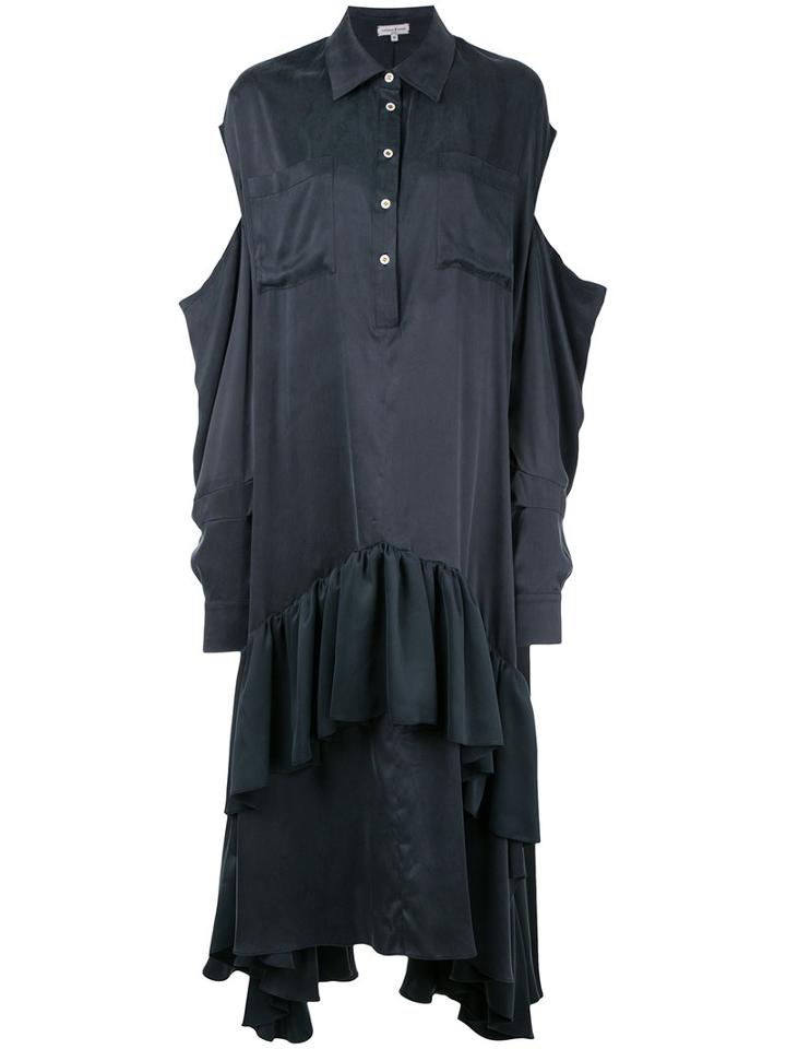 Natasha Zinko Cold-shoulder Kaftan Dress, Women's, Size: 42, Black, Silk