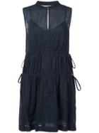 Derek Lam 10 Crosby Short Sleeve Dress With Tie Detail - Blue