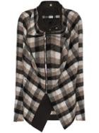 Rick Owens Draped Wool Check Jacket - Black