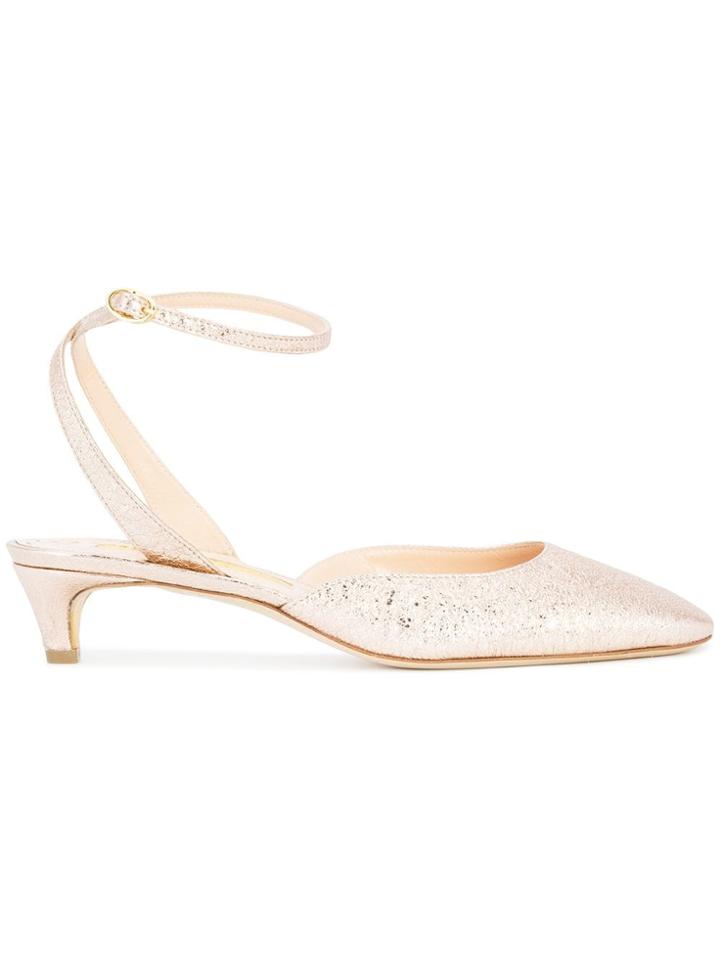 Rupert Sanderson Shimmer Ankle Strap Pumps - Pink