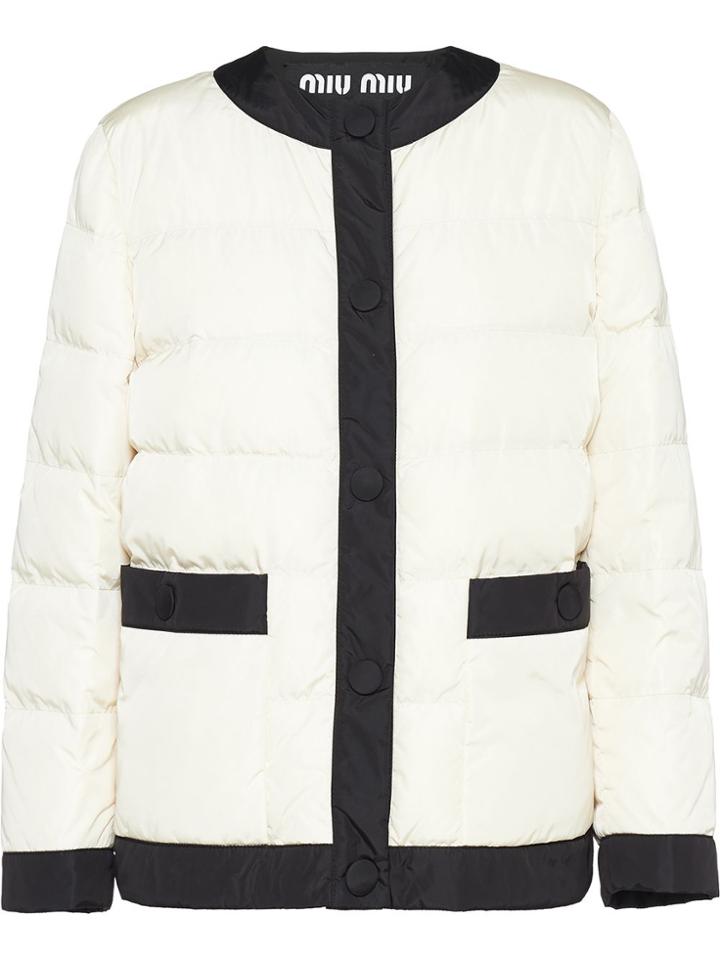 Miu Miu Nylon Puffer Jacket - White