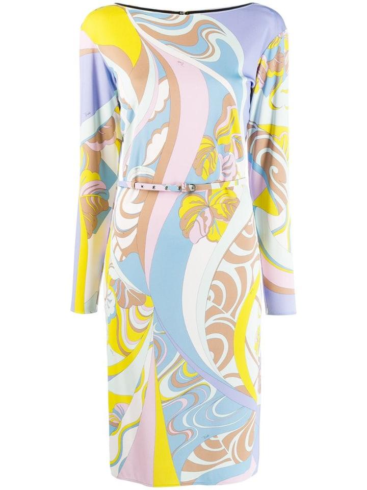 Emilio Pucci Hanami Print Dress - Blue