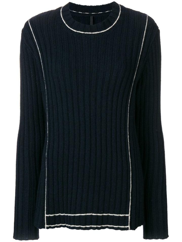 Sara Lanzi Contrast Ribbed Sweater - Blue