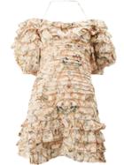 Zimmermann Floral Bandage Dress - Neutrals