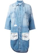 Gaelle Bonheur Distressed Denim Dress, Women's, Size: 40, Blue, Cotton