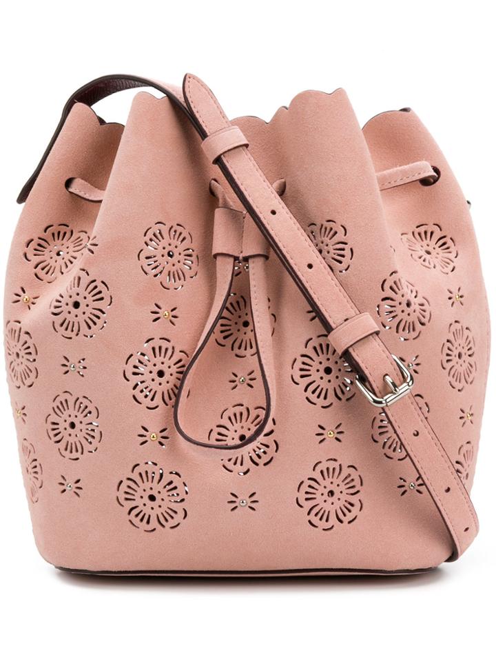 Coach Laser Cut Drawstring Bag - Pink & Purple