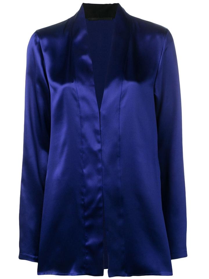 Haider Ackermann Split Front Collarless Blouse - Blue