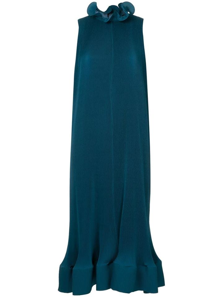 Tibi Pleated Sleeveless Dress - Blue