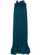 Tibi Pleated Sleeveless Dress - Blue