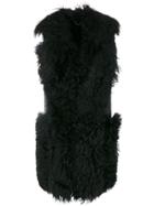 Desa 1972 Fur Vest - Black