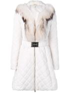 Liu Jo Fur Trimmed Coat - White