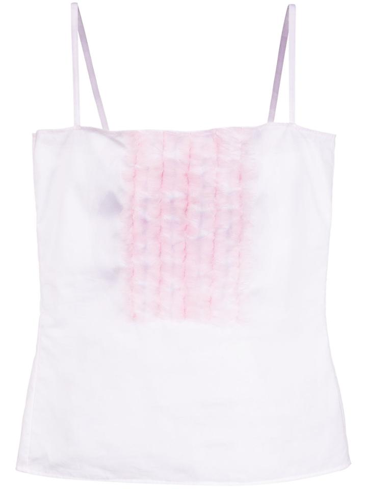 Dsquared2 Ruffle Trim Tank Top - Pink & Purple