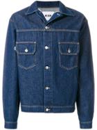 Msgm Painted Floral Denim Jacket - Blue