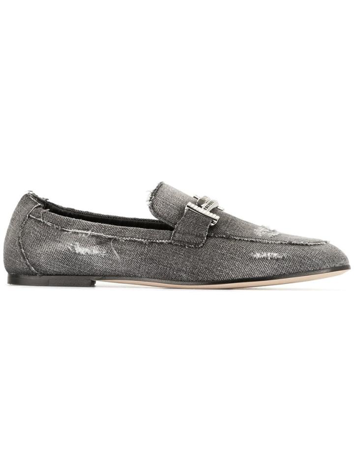 Tod's Distressed Gommino Loafers - Grey