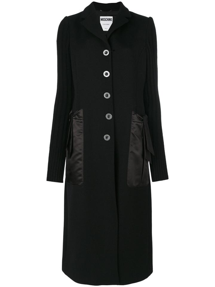 Moschino Single Breasted Coat - Black