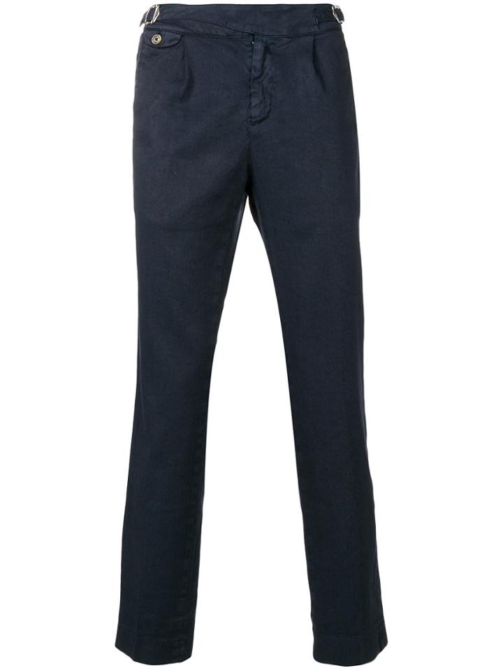 Entre Amis Buckle Detail Trousers - Blue