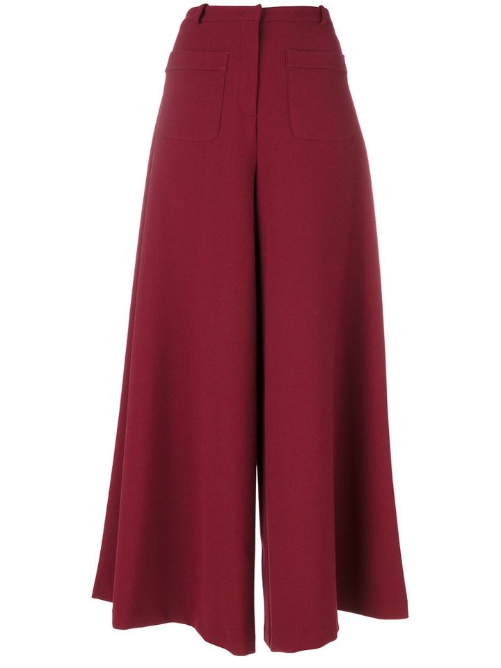 Vivetta - Cropped Flared Trousers - Women - Cotton/polyester/spandex/elastane/viscose - 42, Pink/purple, Cotton/polyester/spandex/elastane/viscose
