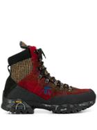 Premiata Lace-up Treck Boots - Red