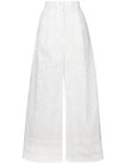 Sacai Heart-embroidered Trousers - White