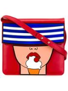 Yazbukey Girl Print Cross Body Bag, Red, Leather/acrylic